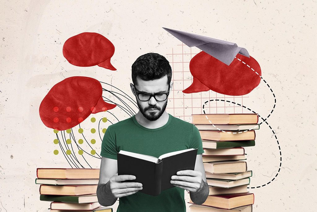 ilustración de un joven que hace alusión de cómo mejorar la forma de estudiar