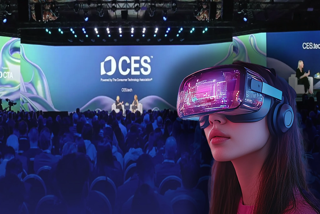 Imagen del evento tecnológico CES 2025 donde destaca la inteligencia artificial
