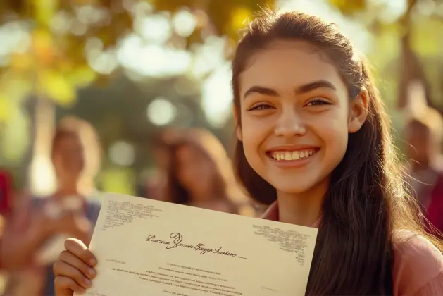 Imagen de una joven estuante aprovechando alguna de las convocatorias para universitarios