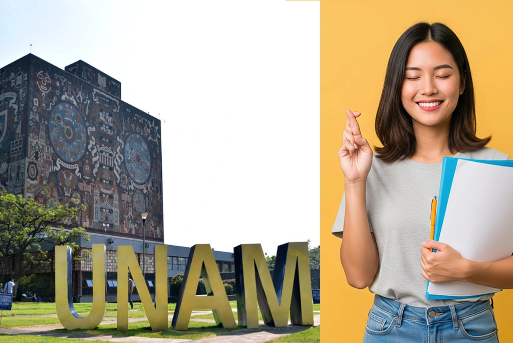 Estudiante revisando los resultados del examen de ingreso a licenciatura de la UNAM. Fechas clave y guía de ingreso.
