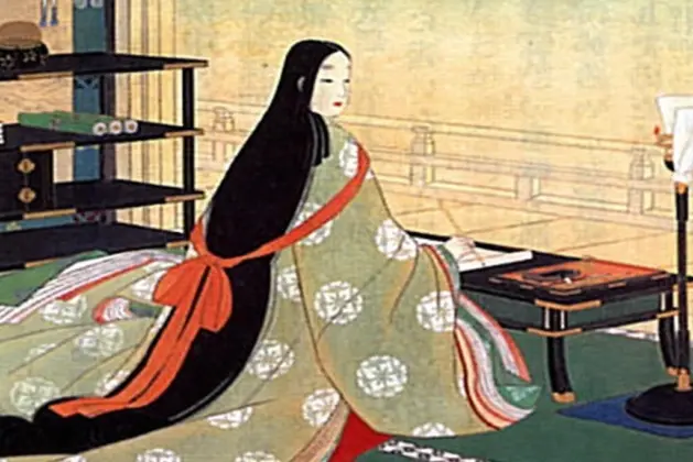 Portada de La Historia de Genji, considerada la primera novela escrita por una mujer, Murasaki Shikibu, en el Japón del periodo Heian