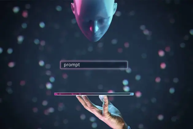 Persona trabajando en ingeniería de prompts, ajustando instrucciones precisas para optimizar la interacción con inteligencia artificial.