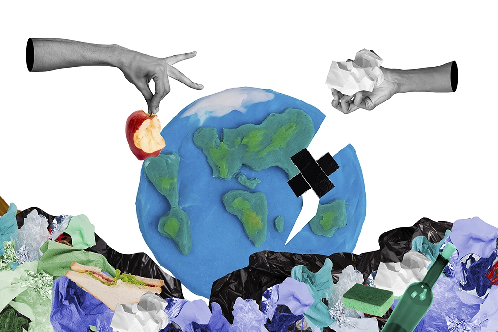 Planeta que se muestra hundido por contaminación y que requiere acciones para remediar contra el cambio climático