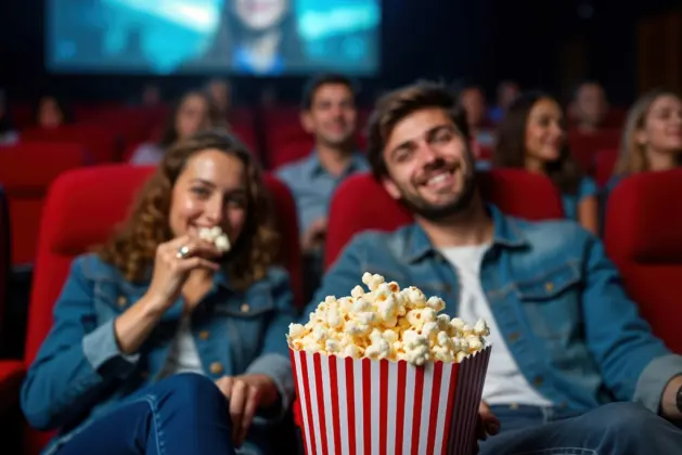 pareja joven en el cine aprovechando los descuentos en Cinépolis