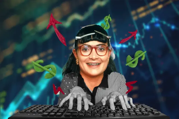 Gráfico de crecimiento financiero que evoca temas de economía, inspirado en el contexto de Betty, la Fea y su transformación empresarial.