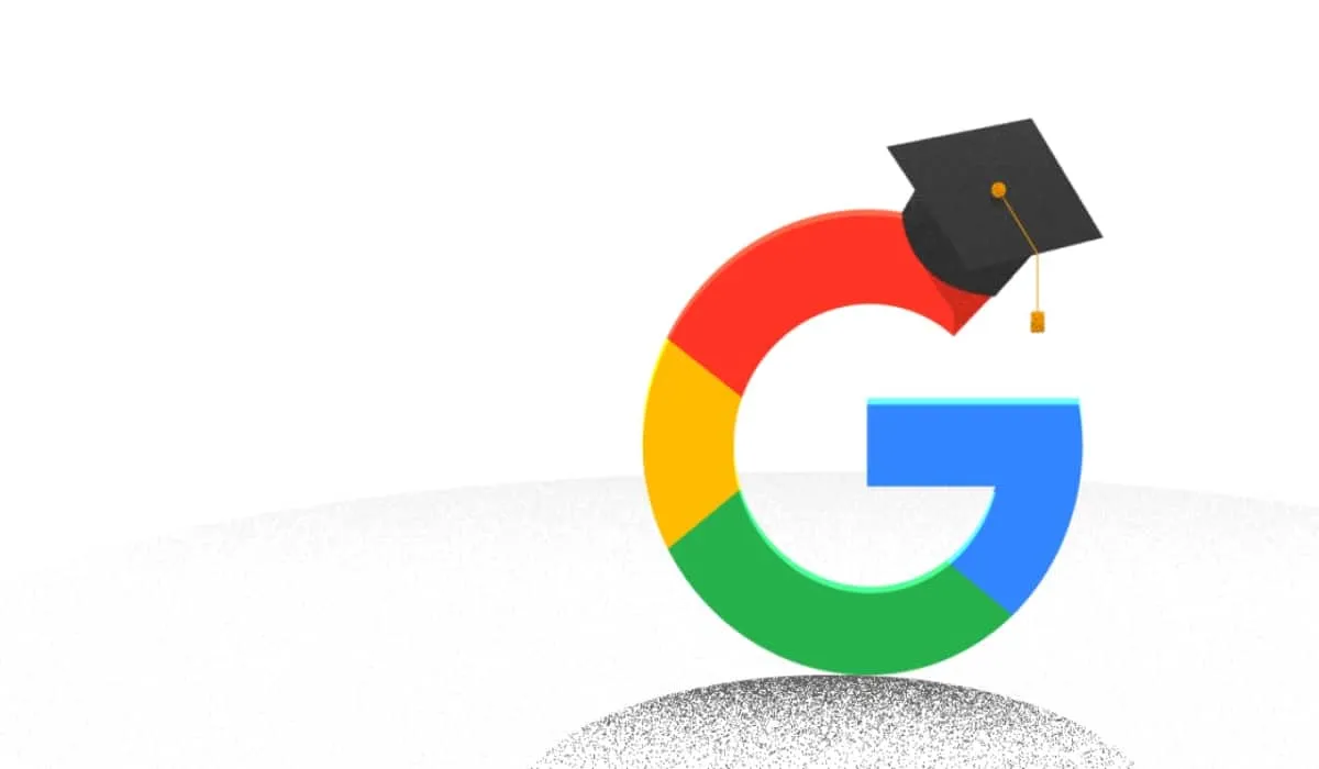 Imagen del logo de google con un birrete, representando a su versión Google Académico