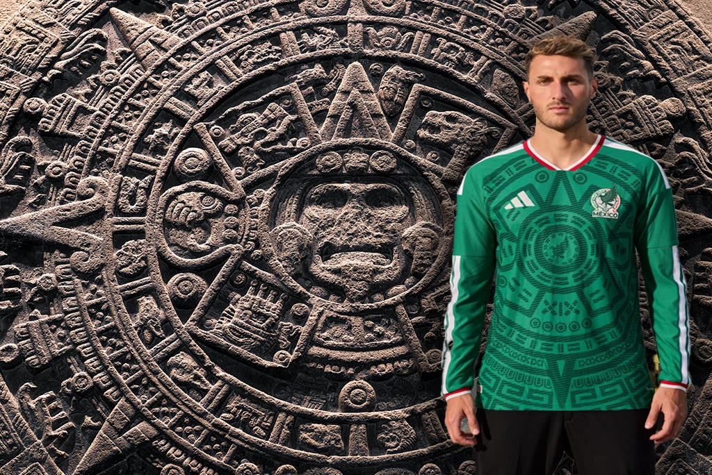 leyenda del quinto sol (Nahui Ollin) en el jersey de México