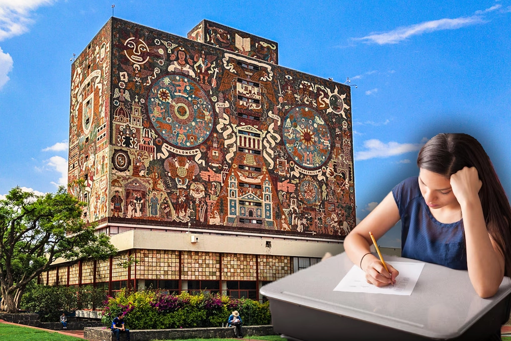 Cuatro estudiantes celebran su puntaje perfecto examen UNAM 2025, mostrando sus boletas de admisión con alegría