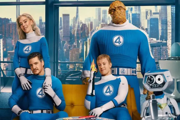 Los Cuatro Fantásticos (2025) con el equipo completo: Mr. Fantástico, La Mujer Invisible, La Antorcha Humana y La Cosa