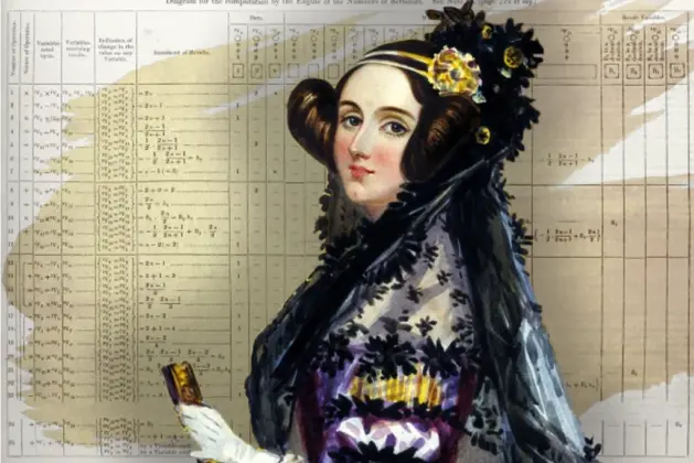 Retrato de Ada Lovelace, la pionera matemática conocida como la madre de la programación, cuyo trabajo sentó las bases de la informática moderna.